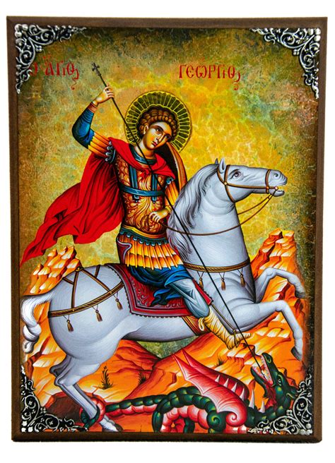 Saint George icon Handmade Greek Orthodox icon of St George | Etsy