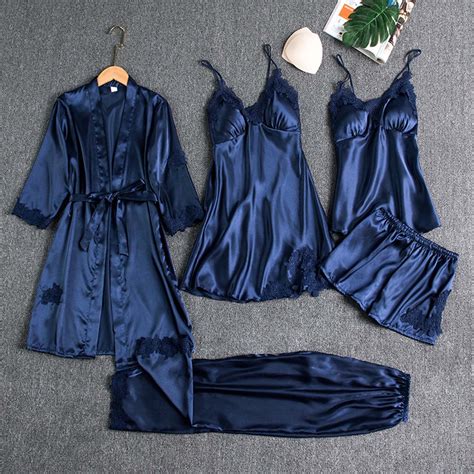 The Five Piece Set Of Sexy And Hot Home Wear By The Nightgown Girl Bingsi Knit Nightgowns Long
