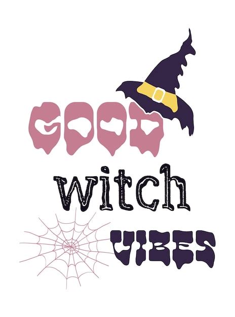 Cartaz De Tipografia Good Witch Vibes Design De Derretimento