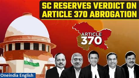 Article 370 Abrogation Case CJI DY Chandrachud Led SC Bench Reserves