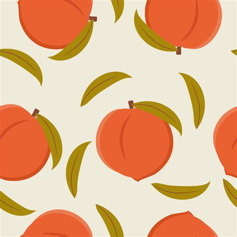 Peach Fruit Seamless Pattern 38242755 Vector Art At Vecteezy