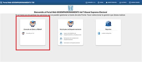 Empadronamiento Y Actualización De Datos Ayuda Del Portal Web Interno Tse