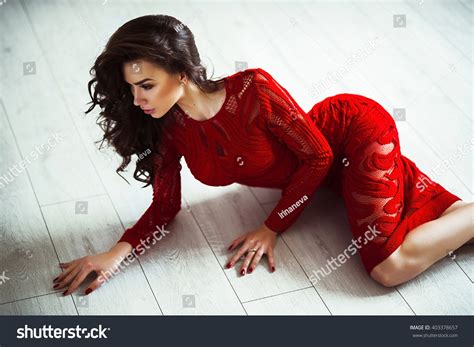 Beautiful Brunette Girl Long Hair Makeup Stock Photo Shutterstock