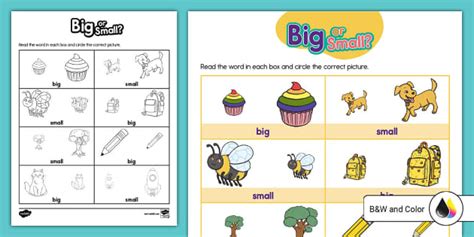 Big Or Small Worksheet Teacher Made Twinkl Worksheets Library