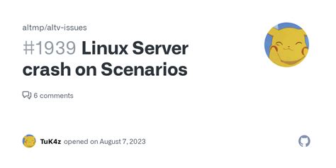 Linux Server Crash On Scenarios · Issue 1939 · Altmp Altv Issues · Github