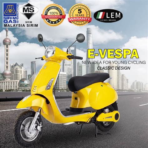 ★lem★ New E Vespa Electric Bikeelectric Scooter Shopee Malaysia