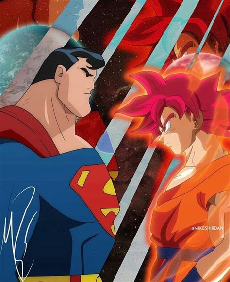 Superman Vs Super Sayin God Goku Goku Vs Superman Dragon Ball Art Dragon Ball Artwork