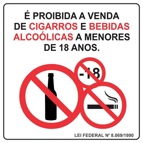 Placa De Sinaliza O Proibida A Venda De Cigarros E Bebidas