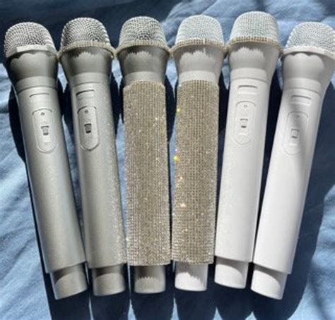 Prop Microphones Custom Text Rhinestone Concert Festival Etsy