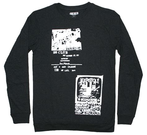 Sex Pistols Club Long Sleeved Tee Charcoal Grey T Lury