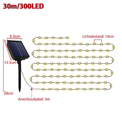 XMTECH Solar LED Lichterkette Mit Stecker 30m Kaufland De