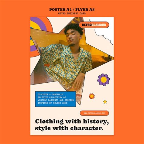 Premium PSD | Retro template design