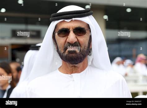 30032024 Dubai Vae Portrait Of Sheikh Mohammed Bin Rashid Al Maktoum Meydan Racecourse