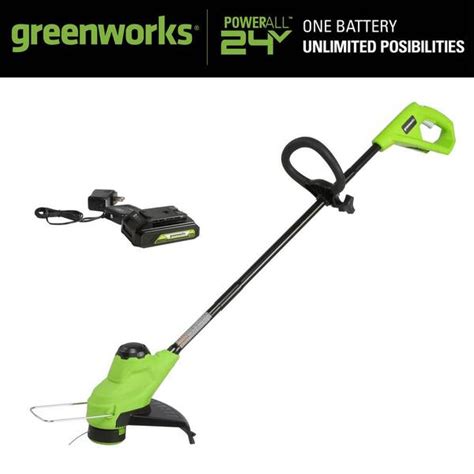 Greenworks 10 In 24 Volt Battery Cordless Torqdrive String Trimmer With 20 Ah Usb Battery And