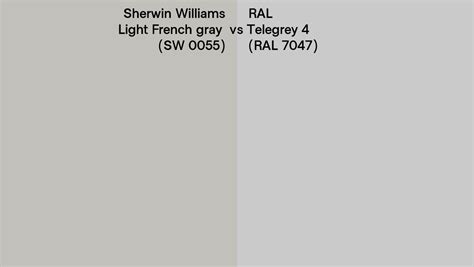 Sherwin Williams Light French Gray Sw 0055 Vs Ral Telegrey 4 Ral