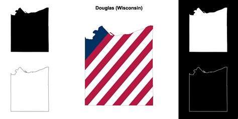 Douglas County, Wisconsin outline map set 43224040 Vector Art at Vecteezy