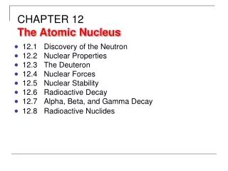 Ppt Chapter The Atomic Nucleus And Radioactivity Powerpoint