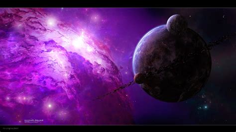 Space Planet Nebula Space Art Purple Wallpapers Hd Desktop And Mobile Backgrounds