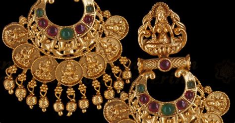 Lakshmi Coin Design Antique Chandbali Earring Er