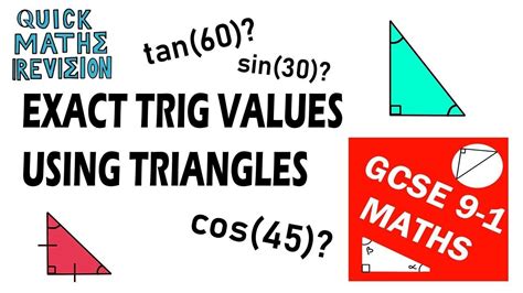 Deriving Exact Trig Values Gcse 9 1 Youtube