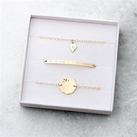 Personalised Gold Fill Stacking Bracelet Set By Minetta Jewellery