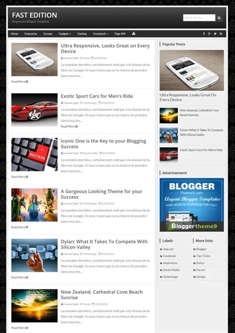 Top 12 Fast Loading Blogger Templates To Improve User Interface UI