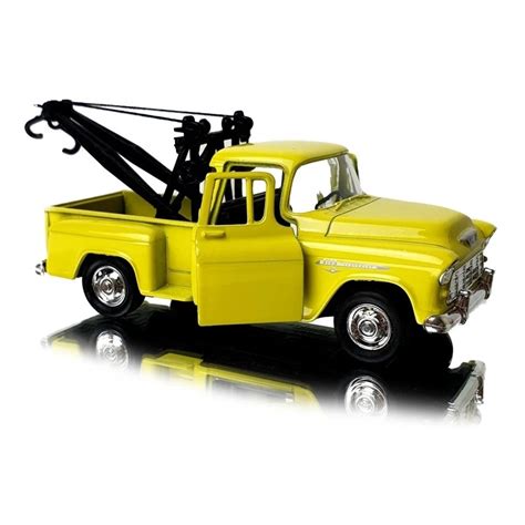 Carrinho De Ferro Miniatura Pickup Guincho 1955 Chevy Stepside Tow