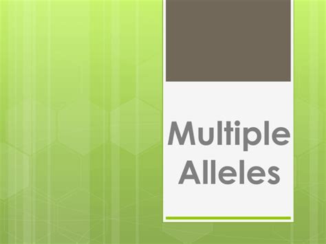 Multiple Alleles: Genetics of Blood Types & Dog Coat Color 