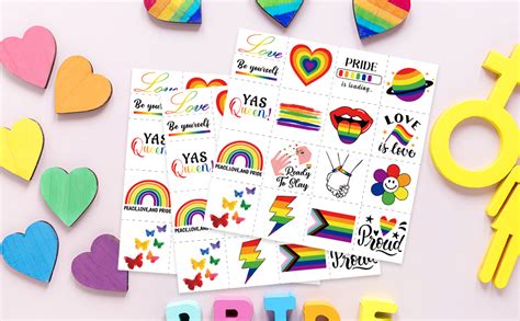 Amazon Pcs Pride Month Rainbow Tattoos Love Gay Lgbt Stickers Party Favors Supplies