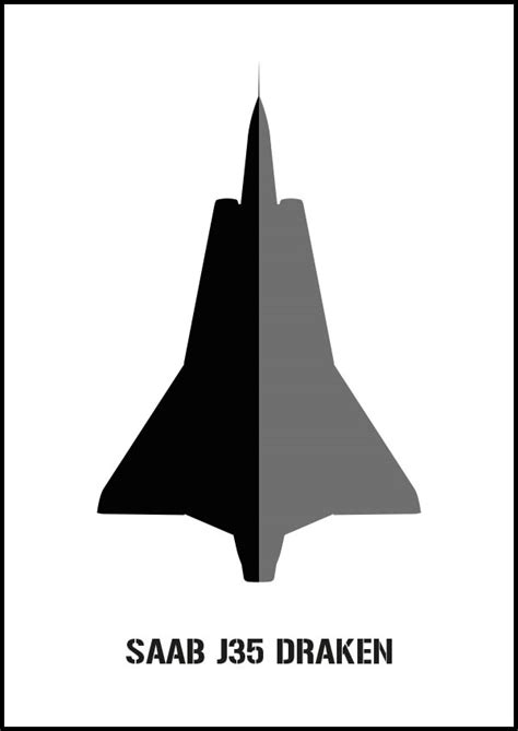 Saab J35 Draken Grafisk Poster Moderna Galleriet Snygga Och