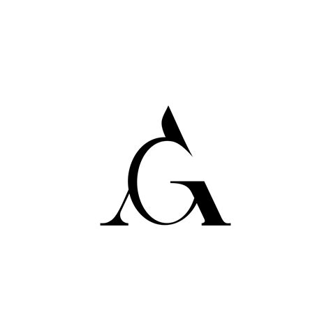 Ag Ag Letra Diseño Logo Logotipo Icono Concepto Con Serif Fuente Y