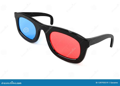 3d Movie Glasses Colored Spectacles For Movie Theater 3d Rendering Illustration Isolated Stock