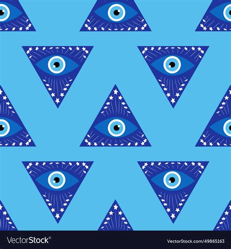 Evil Eye Magic Seamless Pattern Symbol Of Vector Image