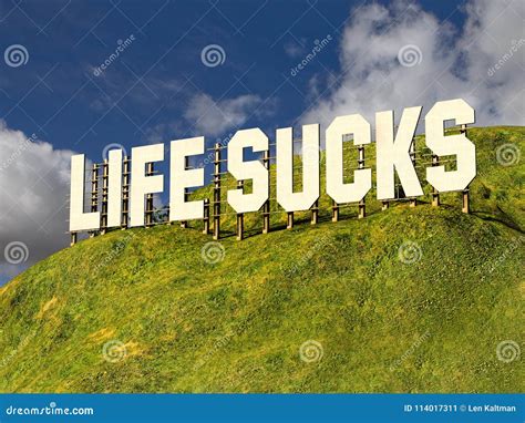 Large Sign With Phrase Life Sucks Stock Illustration Illustration Of