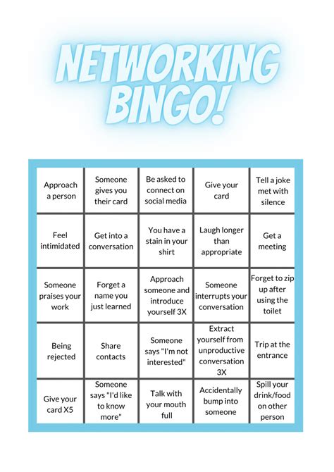 Networking Bingo A Game For Those That Hate Networking Virtual Orator