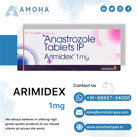 Arimidex 1mg Anastrazole Tablet 28 Tablets At Rs 300 Box In Surat ID