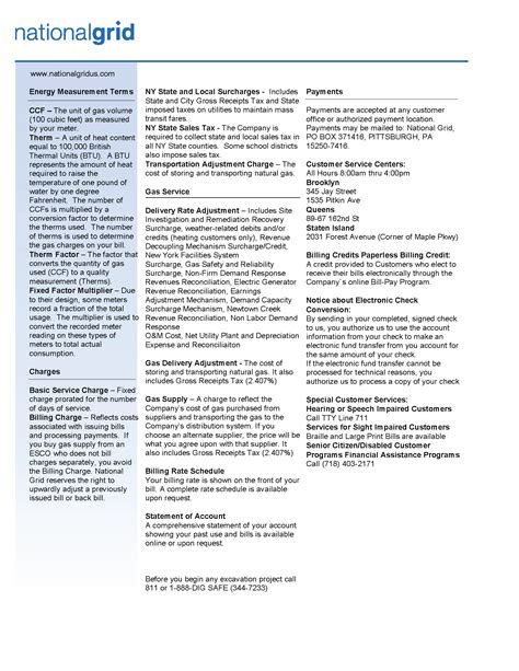 Basic Bill National Grid