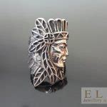 Tribal Chief SKULL Sterling Silver 925 Ring American Indian Warrior