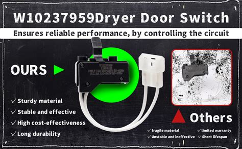 Amazon W10237959 Dryer Door Switch Compatible With Whirlpool