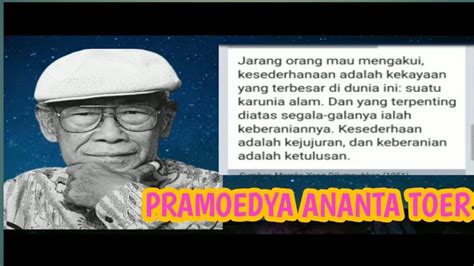 Pramoedya Ananta Toer Kata Bijak Terbaru Youtube