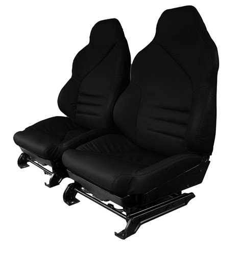 C Corvette Leather Like Vinyl Seat Covers Black Sport W