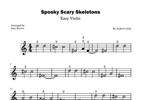 Spooky Scary Skeletons Arr Amy Harris By Akira The Don Sheet Music For Violin Solo At Sheet