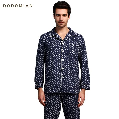 Do Do Mian Cotton Men Pajama Sets Spring Autumn Print Sleepwear Cotton