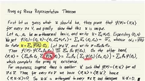 Riesz Representation Theorem YouTube