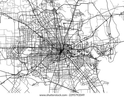 Vector City Map Houston Metro Texas Stock Vector Royalty Free