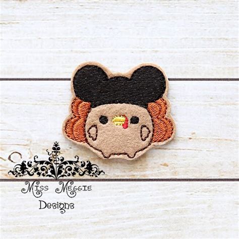 Thanksgiving Turkey Mouse Ears Feltie Ith Embroidery Design File From