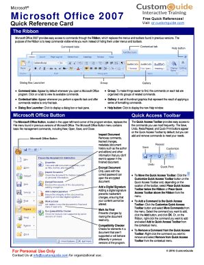 Fillable Online Microsoft Office 2007 provides easy access to commands ...