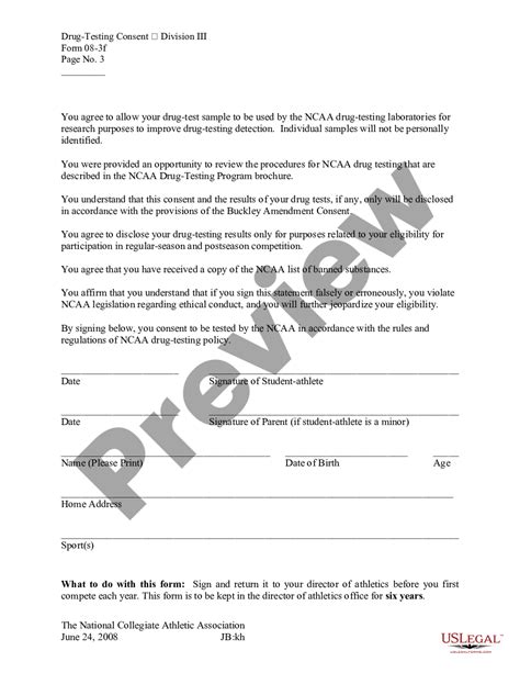 Wyoming Drug Testing Consent For Ncaa Division Iii Athletics Drug Testing Consent Form Us