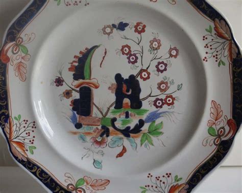 Early John Ridgway Ironstone Plate Hand Painted Pattern English