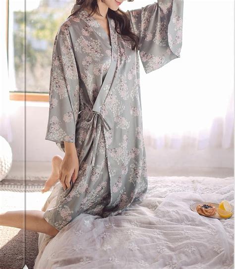 Estilo japonés kimono pijamas antiguos yukata de seda satén Etsy